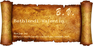 Bethlendi Valentin névjegykártya